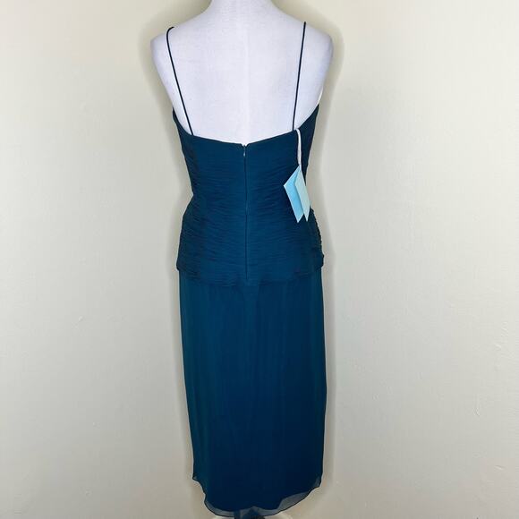 Assar New York 100% Silk Evening Dress w Sash 10 Pleated Event Special Occasion - Picture 5 of 11